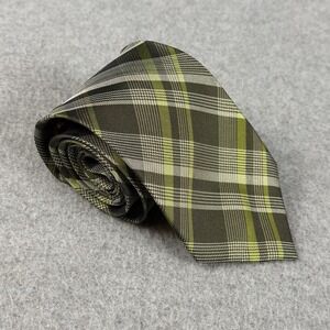 Onassis 100% Silk Green Gray Plaid Neck Tie Classic 57x3.25" NWT SS12